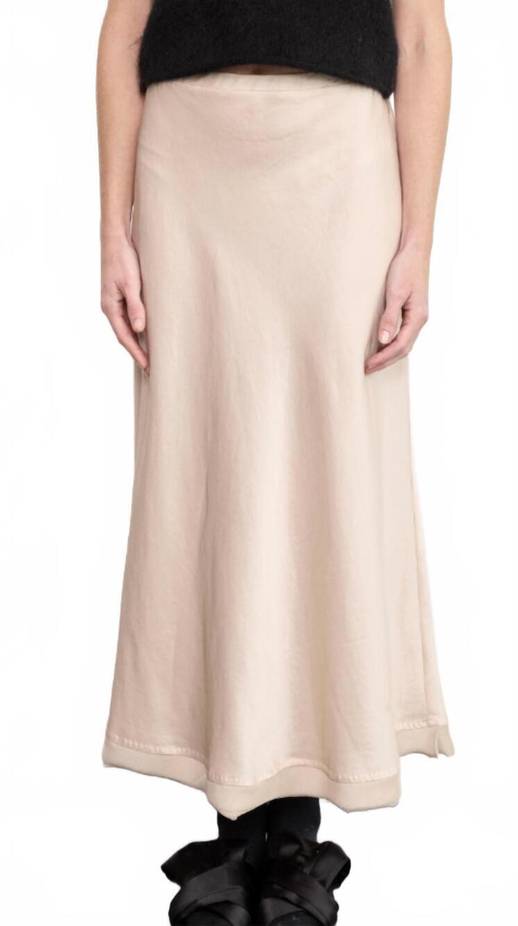 NEW BRAZEAU TRICOT long garbo skirt in goldy